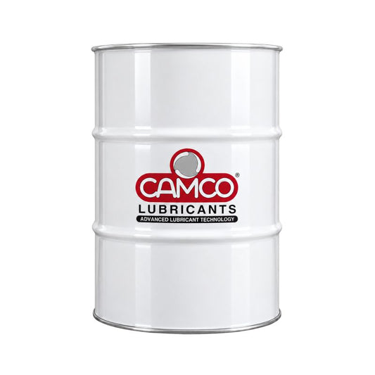 A 55 gallon drum with CAMCO Lubricants logo on it.