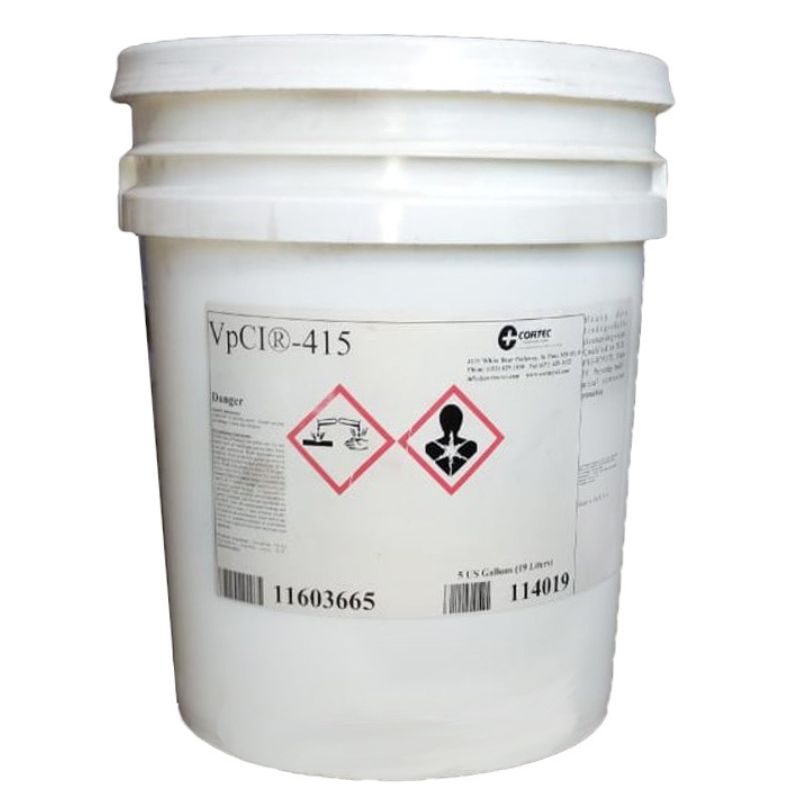 A 5 gallon pail of Cortec VpCI-415 aircraft cleaner degreaser