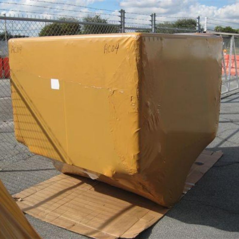 Industrial equipment fully wrapped in MilCorr Anti Corrosion Film