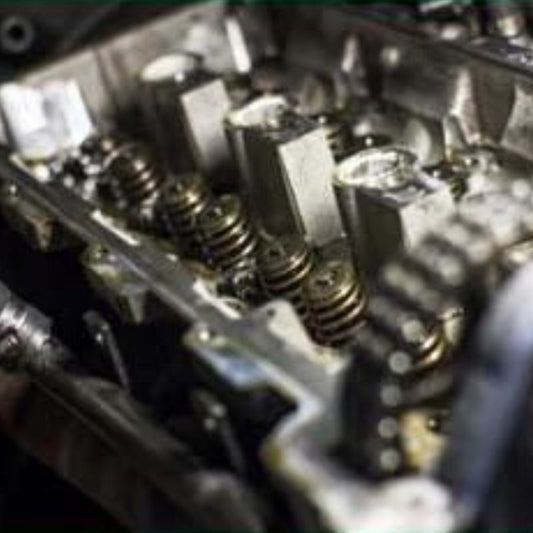 Close up of an engine.