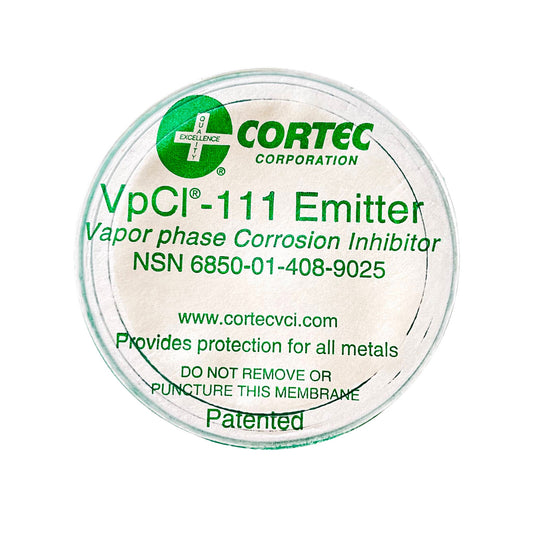 Front of Cortec VpCI-111 VCI anti rust emitter cup.