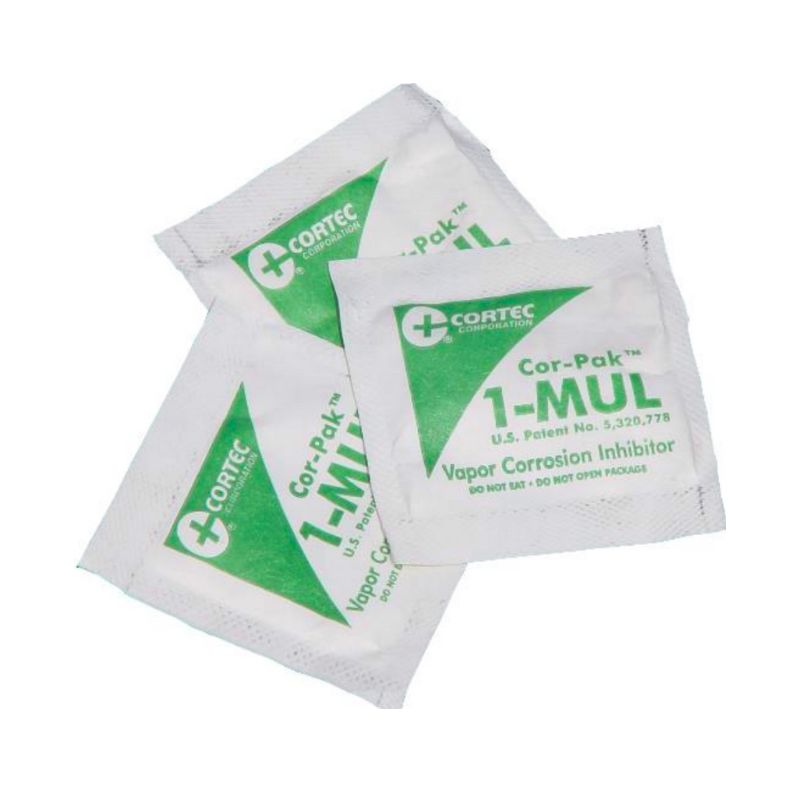 Three pouches of CorPak 1 MUL vapor corrosion inhibitor.