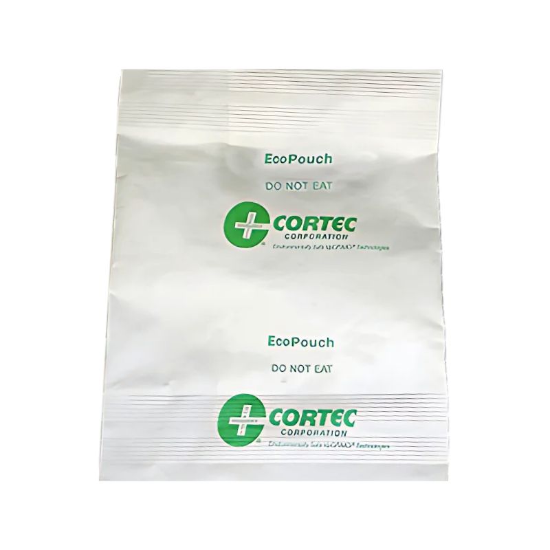 A pouch of Cortec EcoPouch anti rust emitter