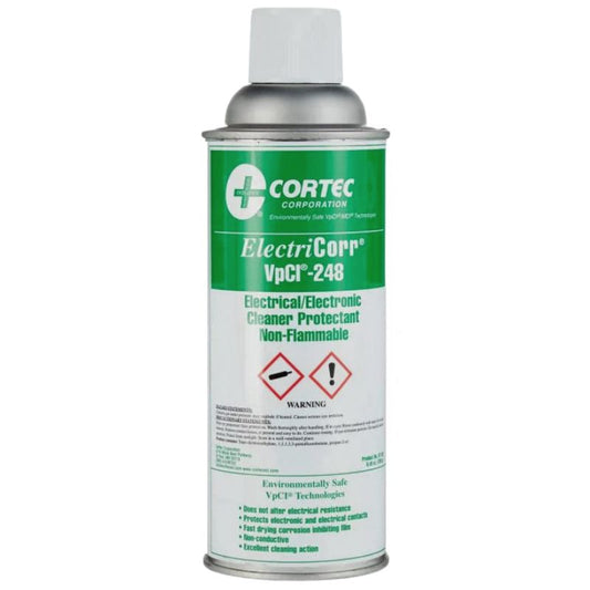 A spray can of Cortec ElectriCorr VpCI 248