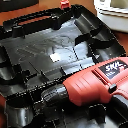 A square of Cortec VpCI-133 emitter foam placed inside a tool box for rust prevention.