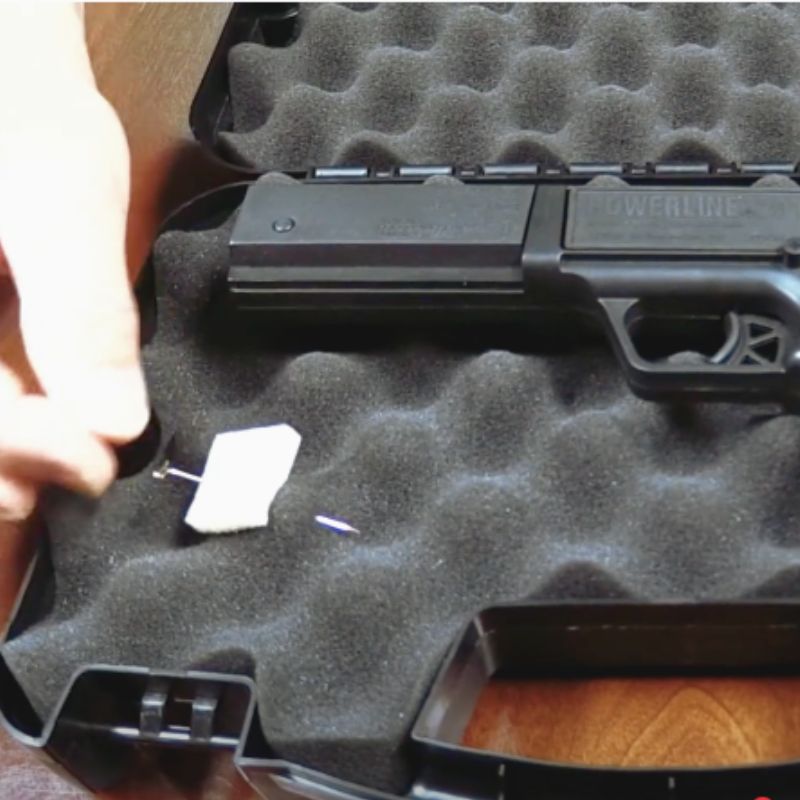 A piece of Cortec VpCI 136 attached to the padding of a gun case to protect the gun from rust.