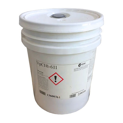 A pail of Cortec VpCI 611 rust preventive.