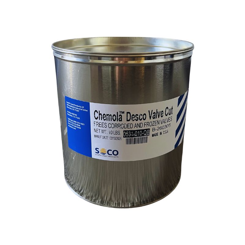 A can of chemola desco valve cut