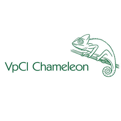 Logo of VpCI Chameleon with a green chameleon illustration on a white background