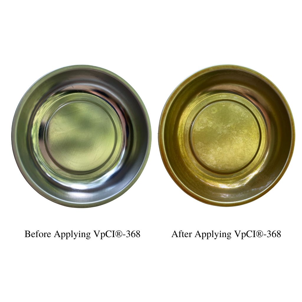 VpCI-368 waxy coating before and after