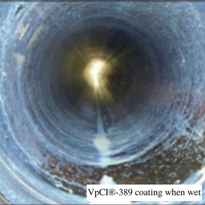 VpCI-389 coating when wet inside a pipe.