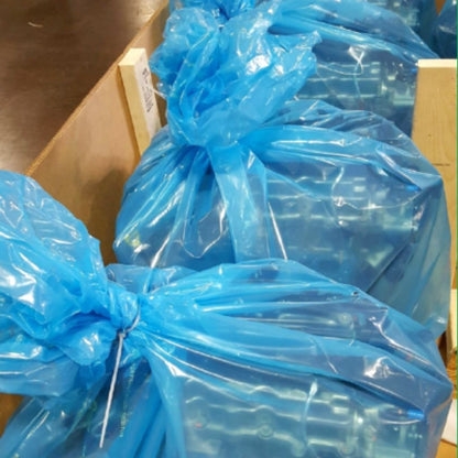 VCI Bags constructed from VpCI-126 Tubing for rust prevention. They are full with metal parts and closed with zip ties.