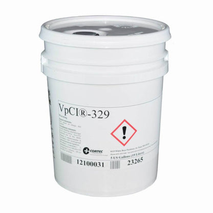 A 5 gallon pail of VpCI-329 Rust Preventive Oil Additive.