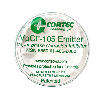 Front of a Cortec VpCI-105 VCI anti rust emitter cup.