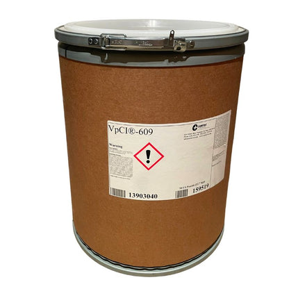 A closed pail of Cortec VpCI-609 Anti Rust Powder.